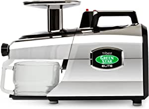 Tribest Greenstar GSE-5050 Elite Slow Masticating Juicer, Twin Gear Cold Press Juicer & Juice Extractor, Chrome